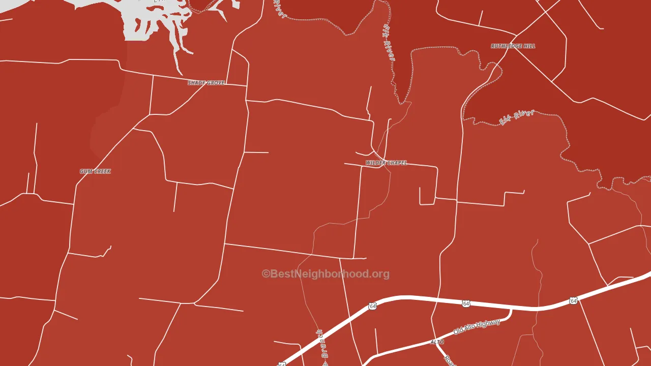 Wilder Chapel, TN block-group political-lean map