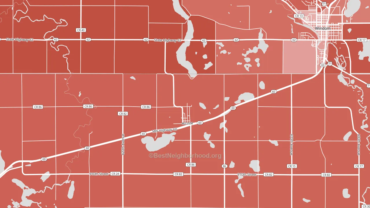 Wilder, MN block-group political-lean map
