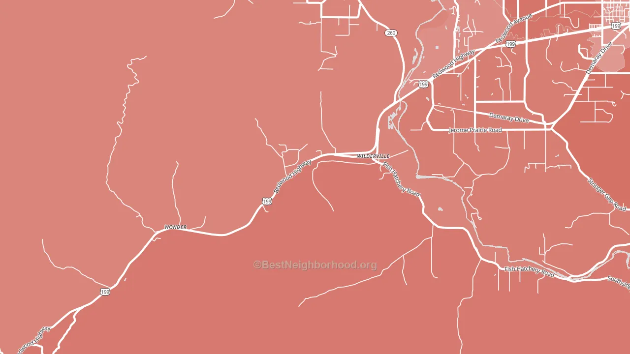 Wilderville, OR block-group political-lean map