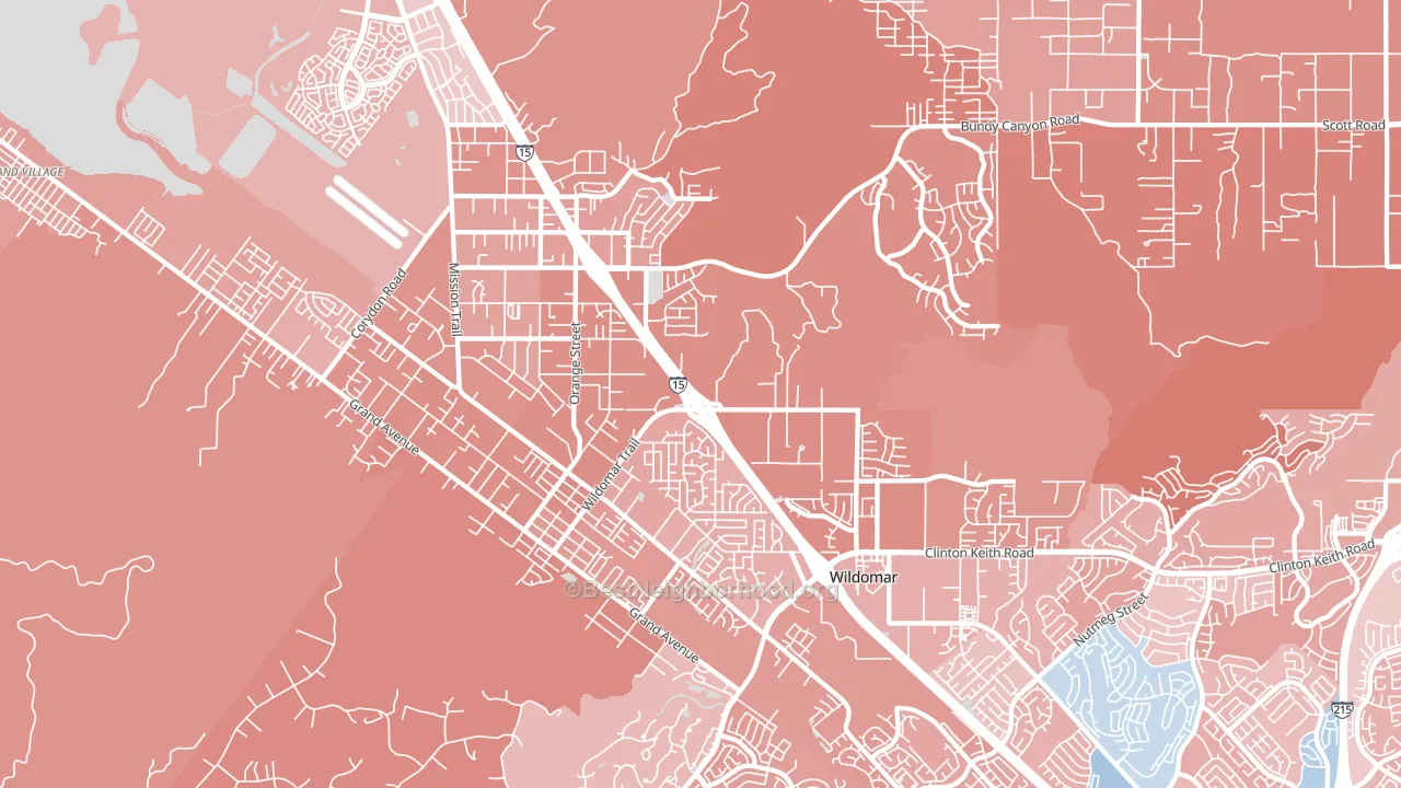 Wildomar, CA block-group political-lean map