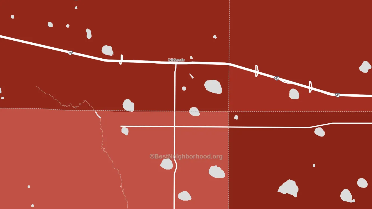 Wildorado, TX block-group political-lean map
