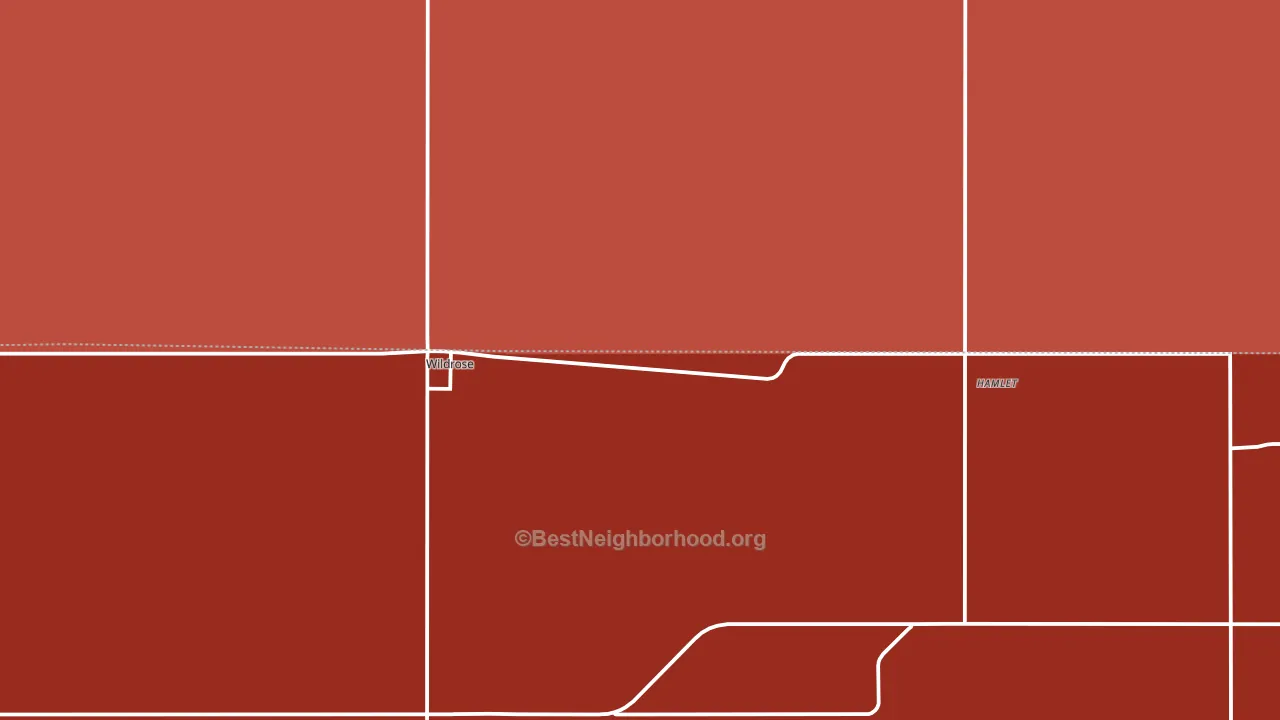 Wildrose, ND block-group political-lean map