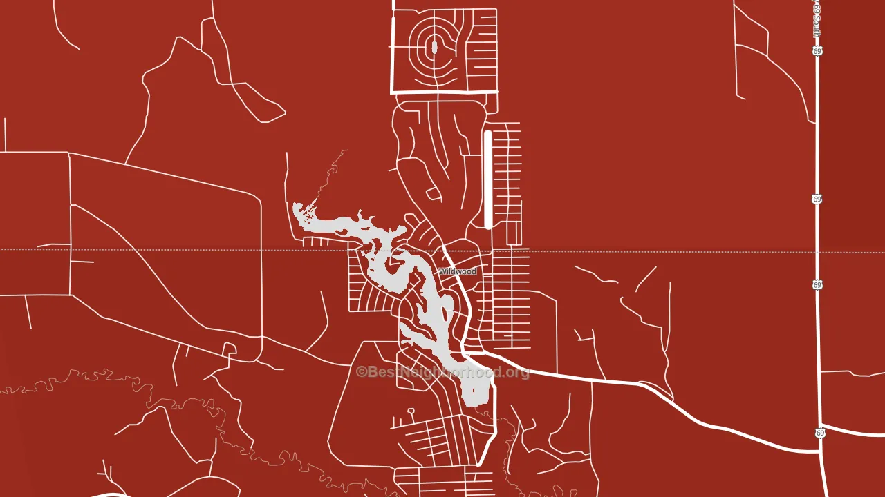 Wildwood, TX block-group political-lean map