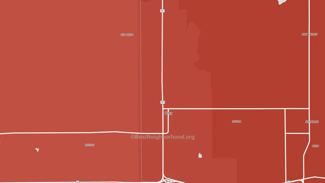 Wiley, CO block-group political-lean map