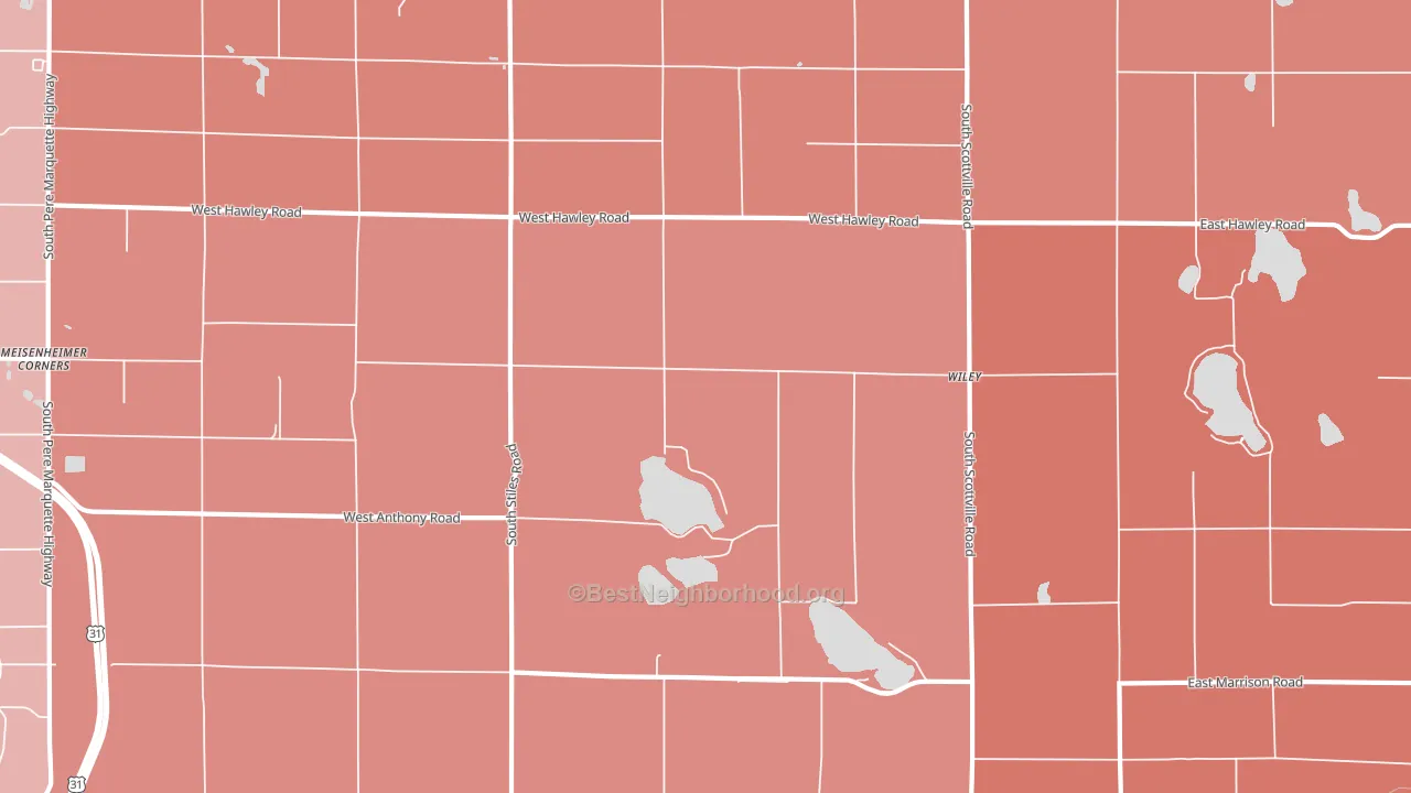 Wiley, MI block-group political-lean map