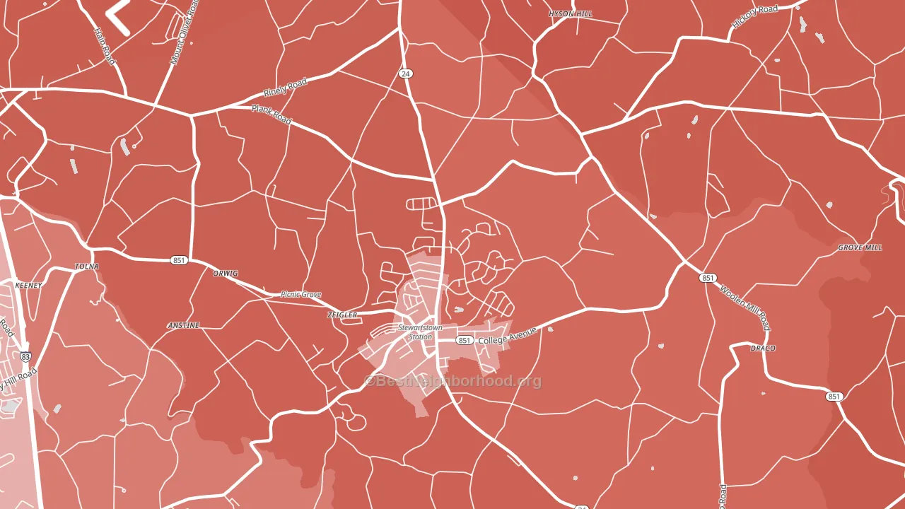Wiley, PA block-group political-lean map