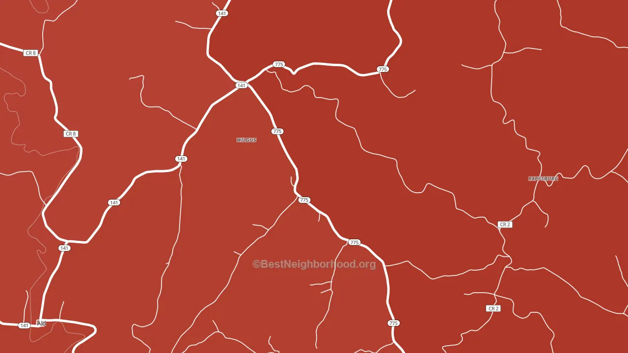 Wilgus, OH block-group political-lean map