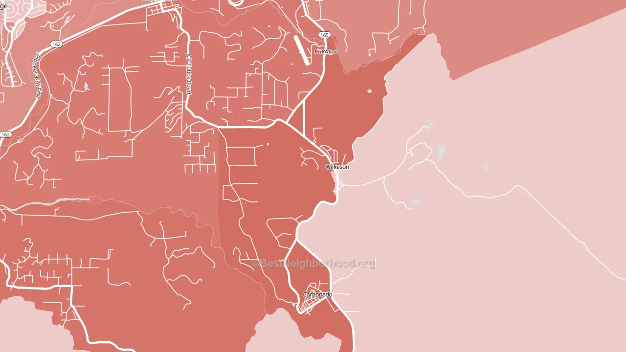Wilkeson, WA block-group political-lean map