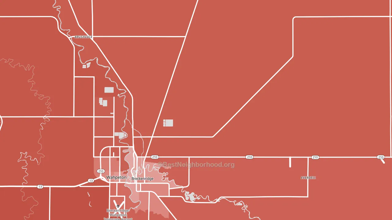 Wilkin County, MN block-group political-lean map