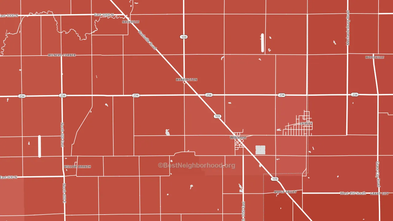 Wilkinson, IN block-group political-lean map