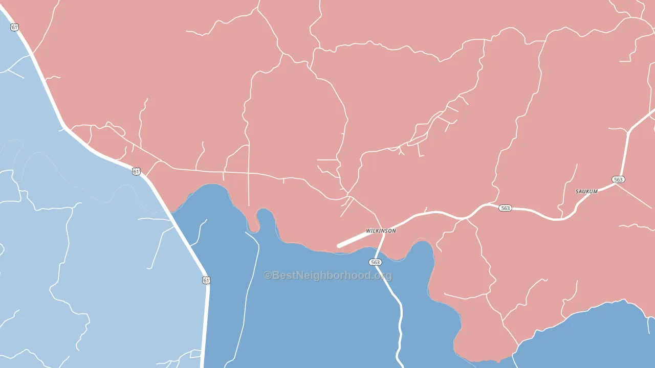 Wilkinson, MS block-group political-lean map