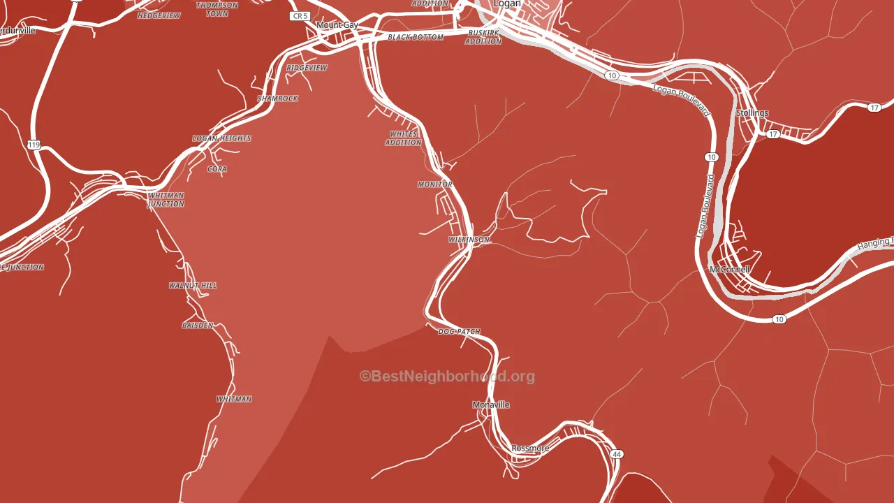 Wilkinson, WV block-group political-lean map