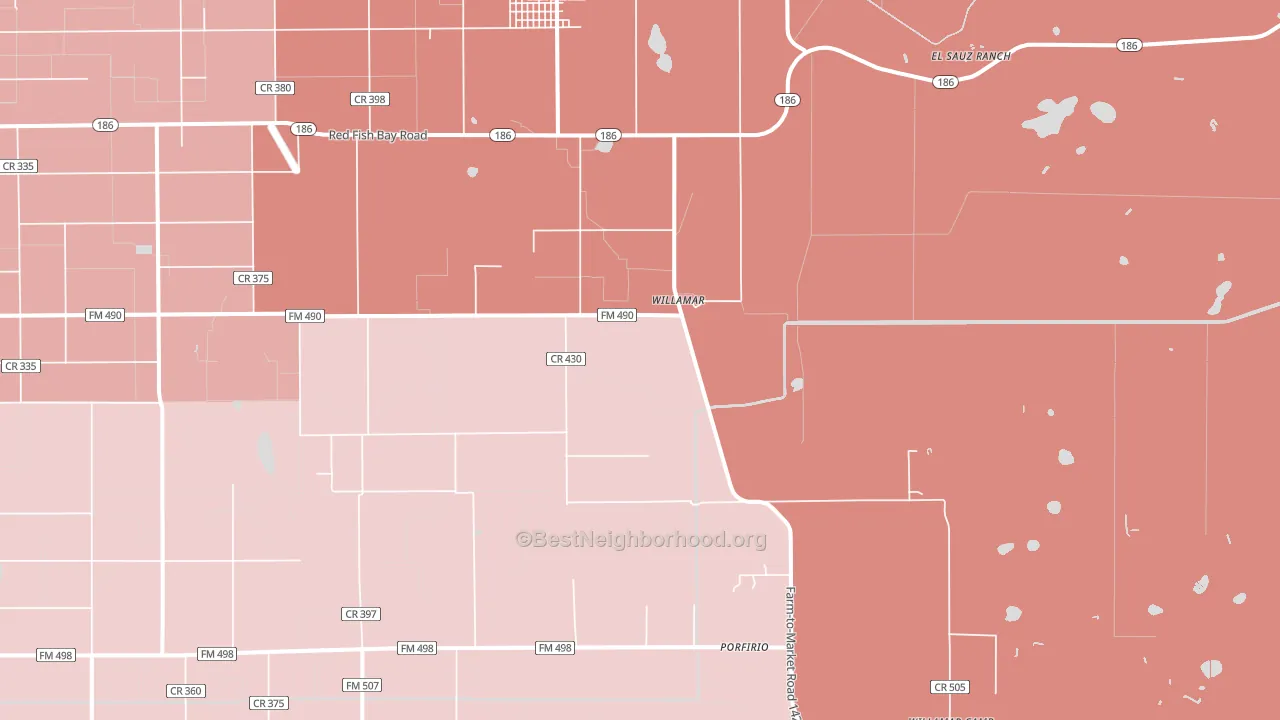 Willamar, TX block-group political-lean map