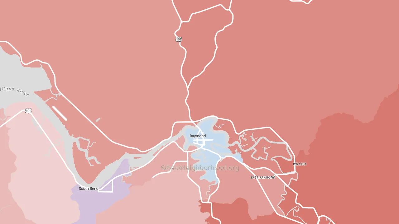 Willapa, WA block-group political-lean map