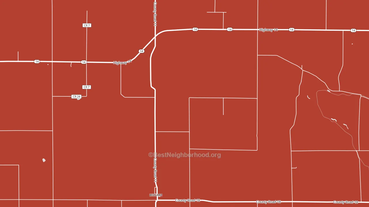 Willard, CO block-group political-lean map