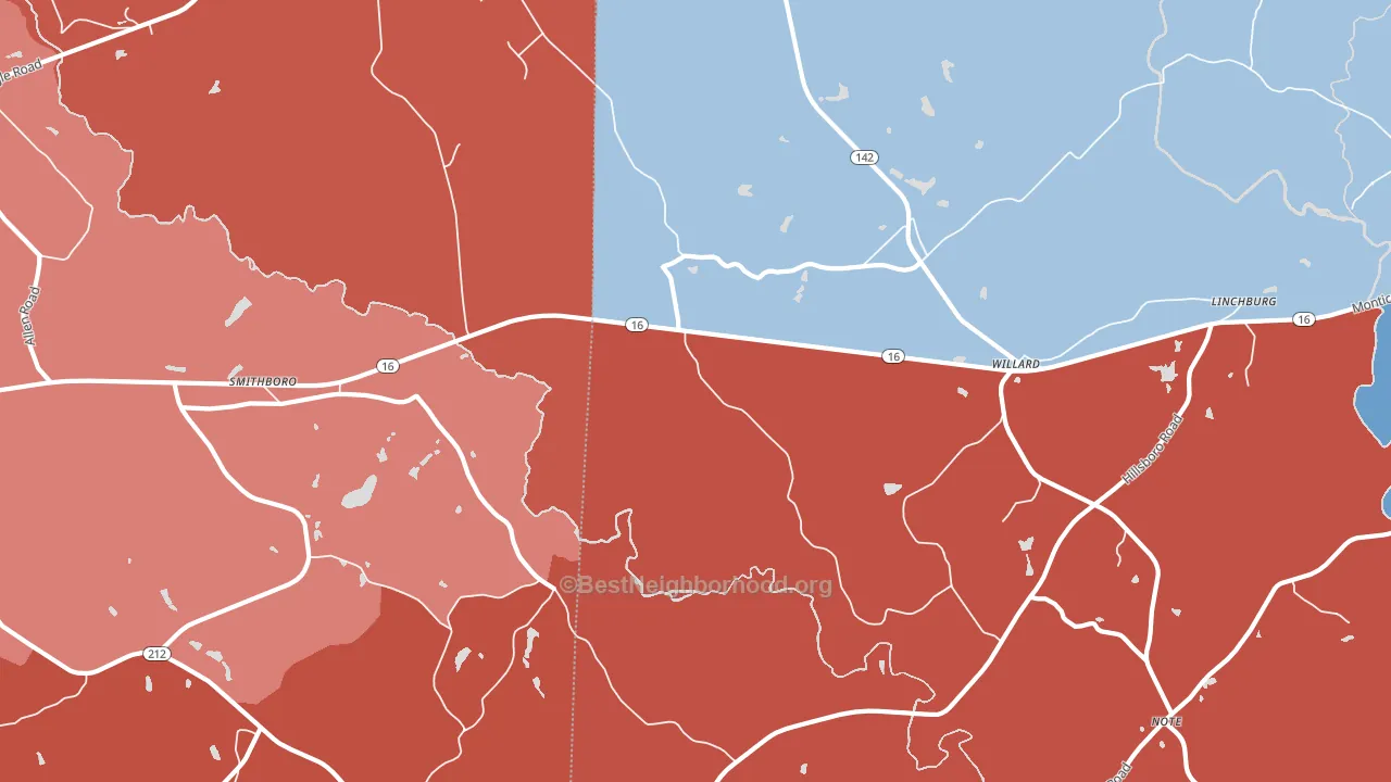 Willard, GA block-group political-lean map