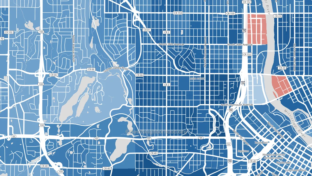 Willard-Hay, Minneapolis, MN block-group political-lean map