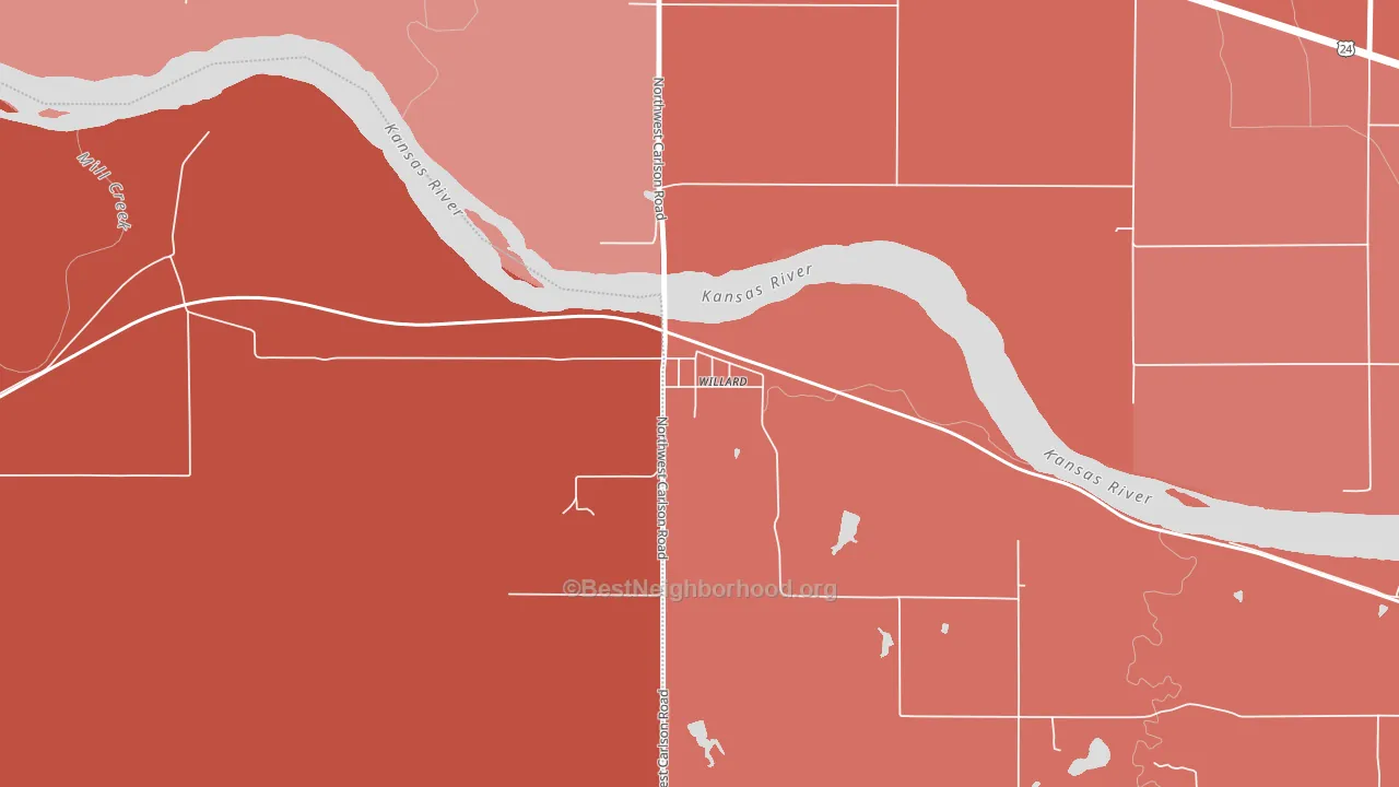 Willard, KS block-group political-lean map