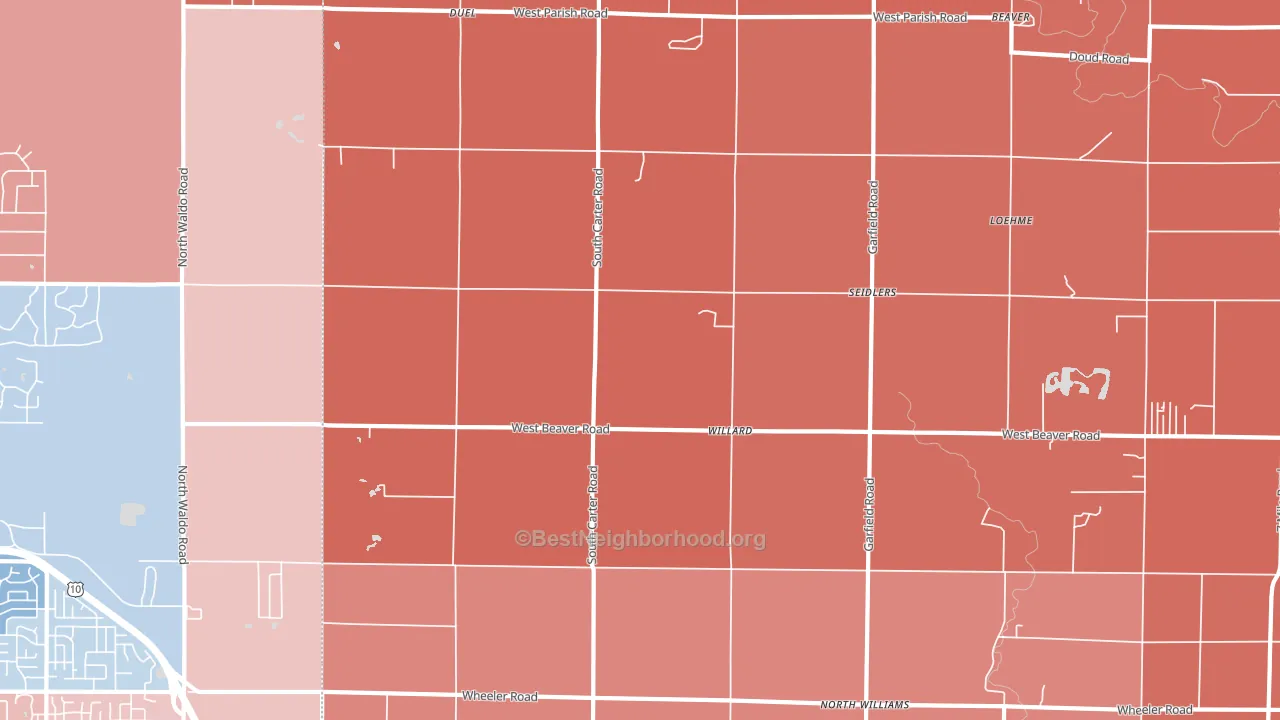 Willard, MI block-group political-lean map