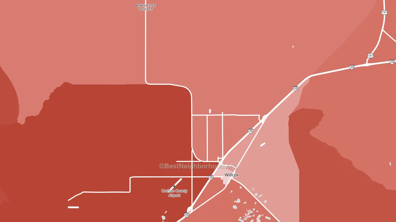 Willcox, AZ block-group political-lean map