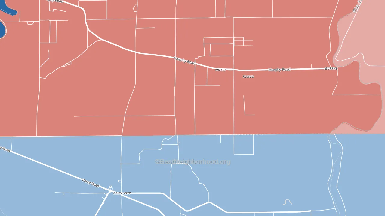 Willet, MS block-group political-lean map