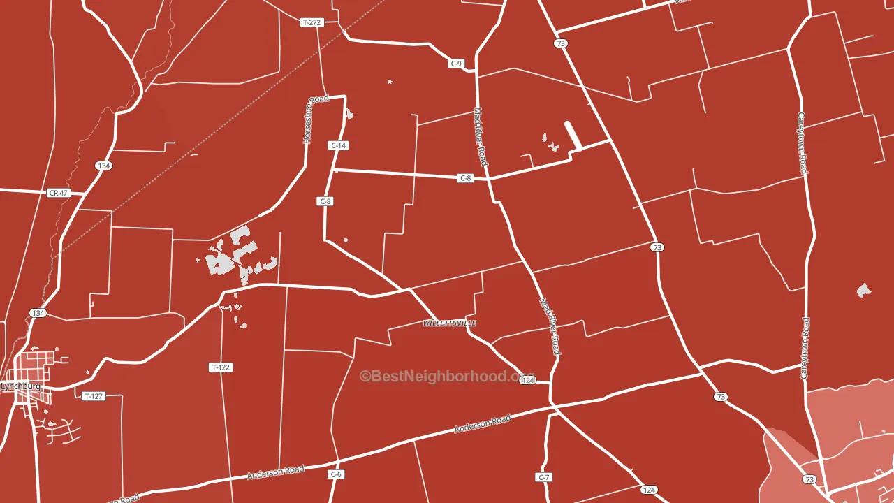 Willettsville, OH block-group political-lean map