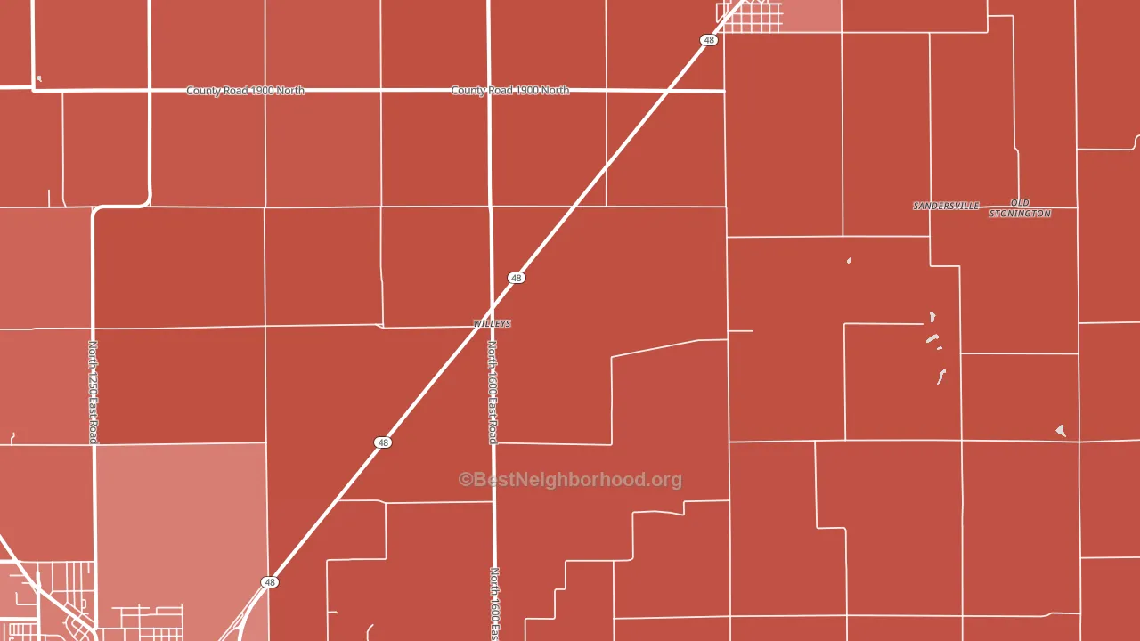 Willeys, IL block-group political-lean map