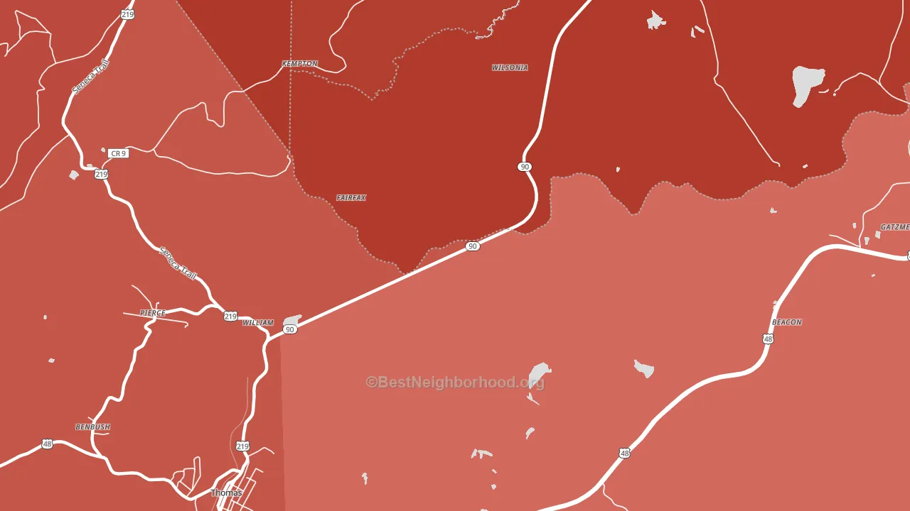 William, WV block-group political-lean map