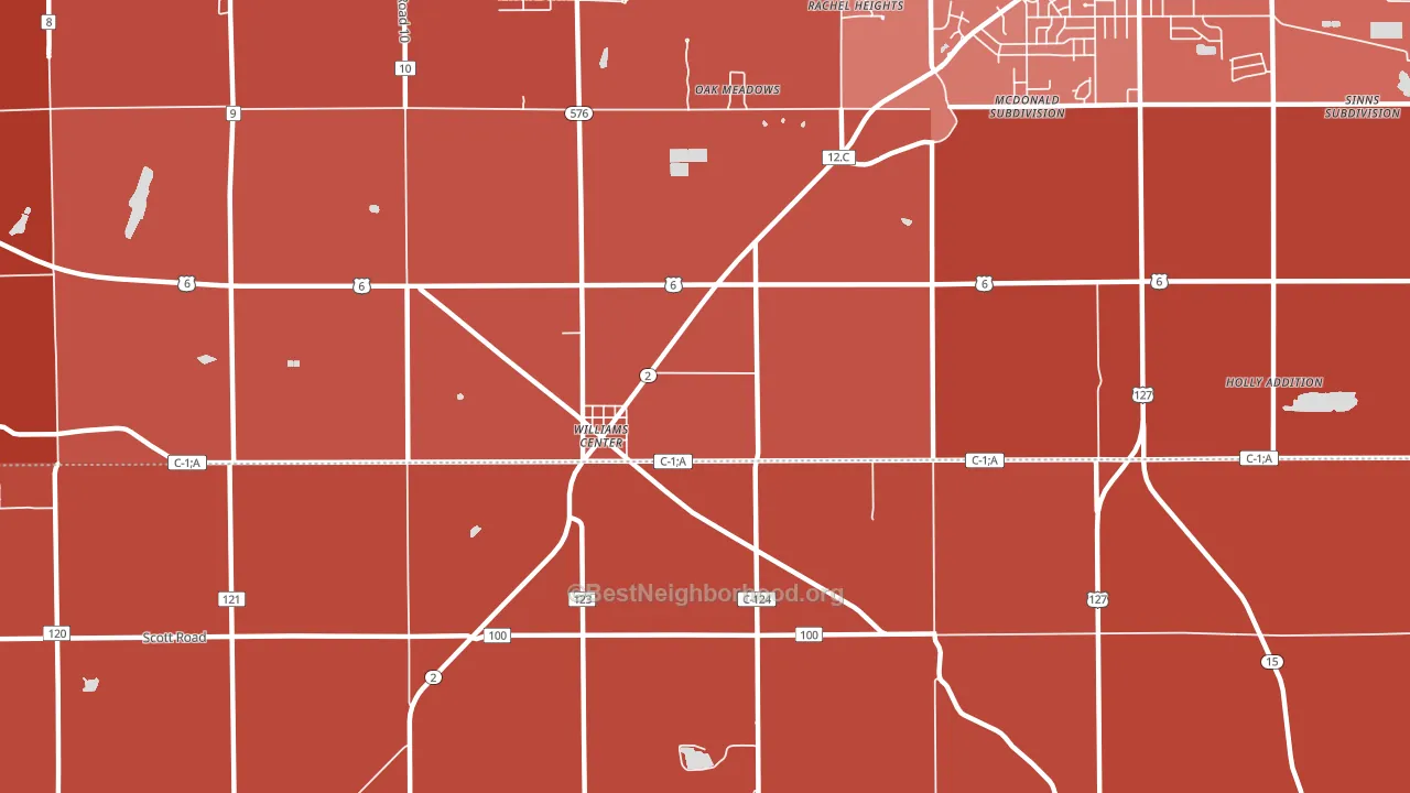 Williams Center, OH block-group political-lean map