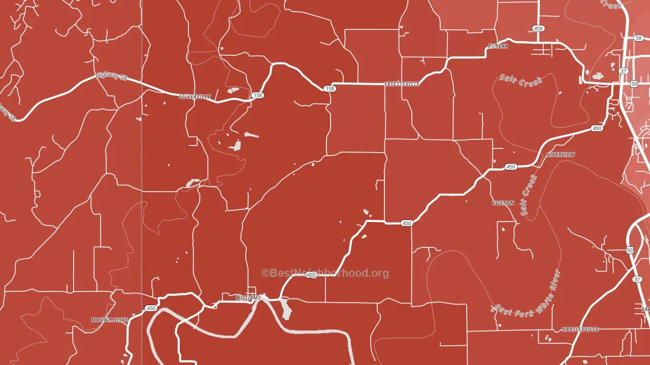 Williams, IN block-group political-lean map