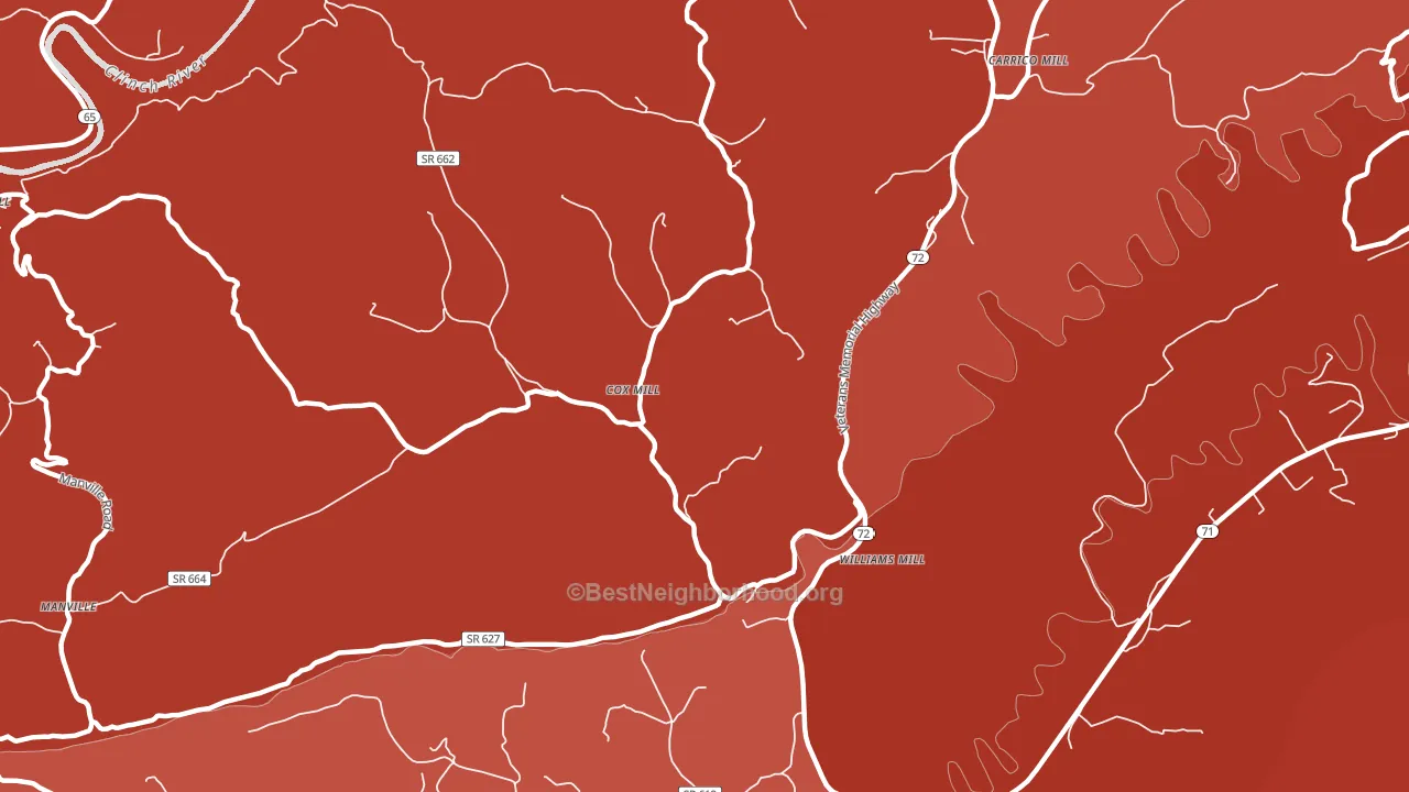 Williams Mill, VA block-group political-lean map