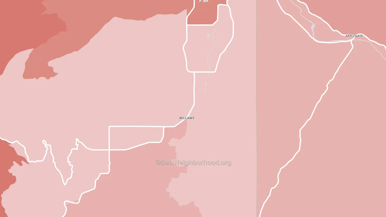 Williams, OR block-group political-lean map