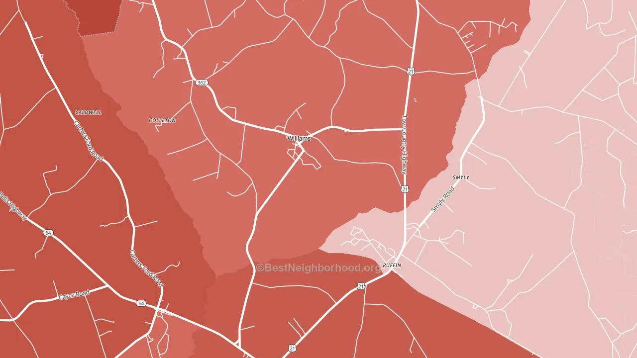Williams, SC block-group political-lean map