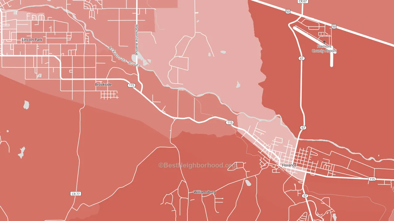 Williamsburg, CO block-group political-lean map