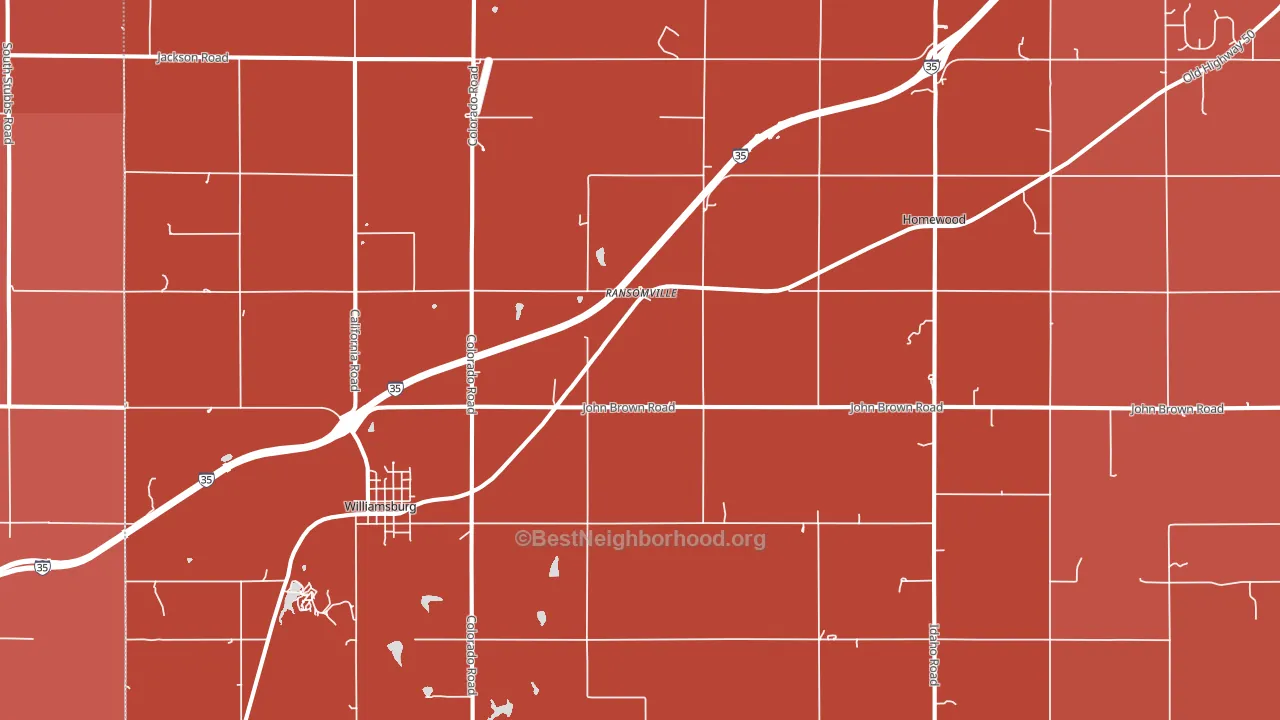 Williamsburg, KS block-group political-lean map