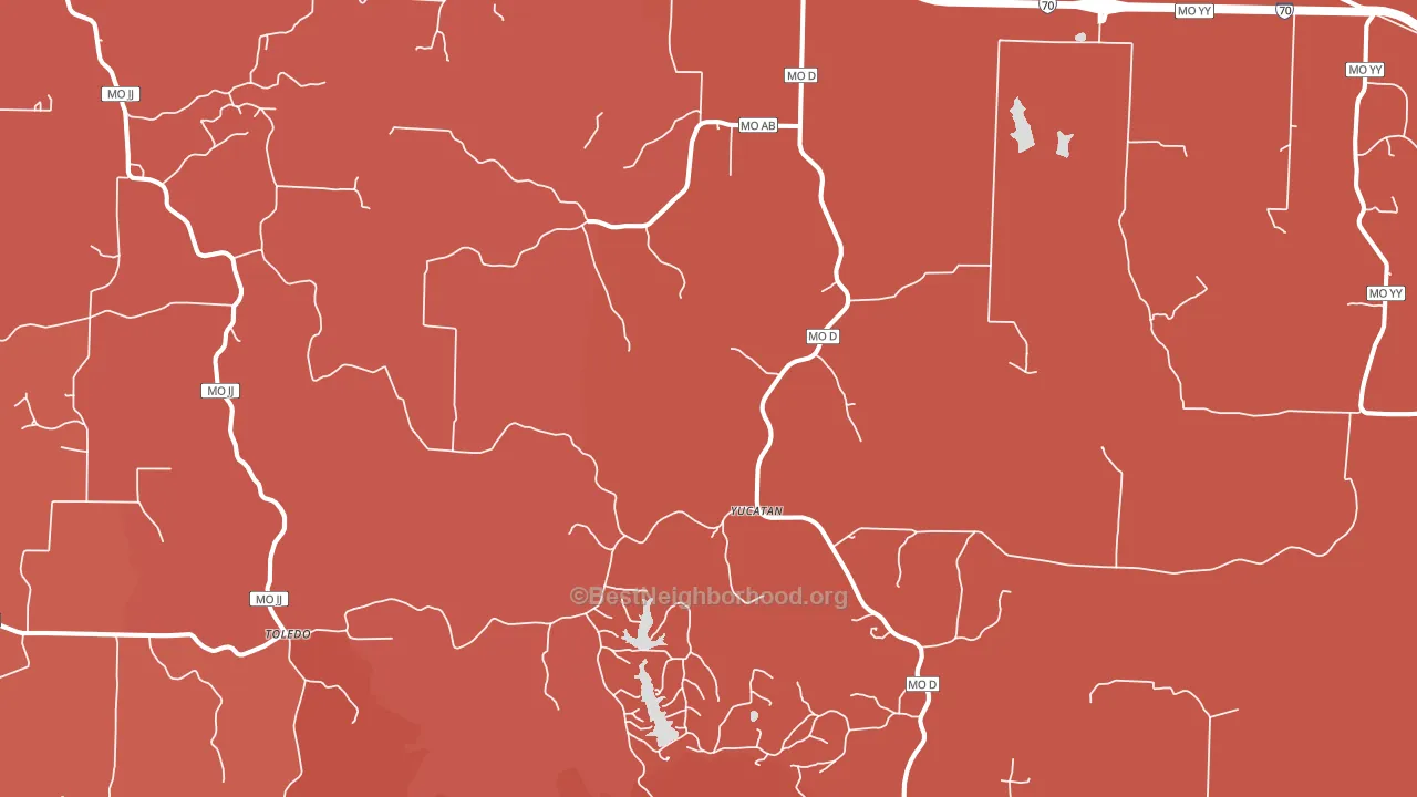 Williamsburg, MO block-group political-lean map