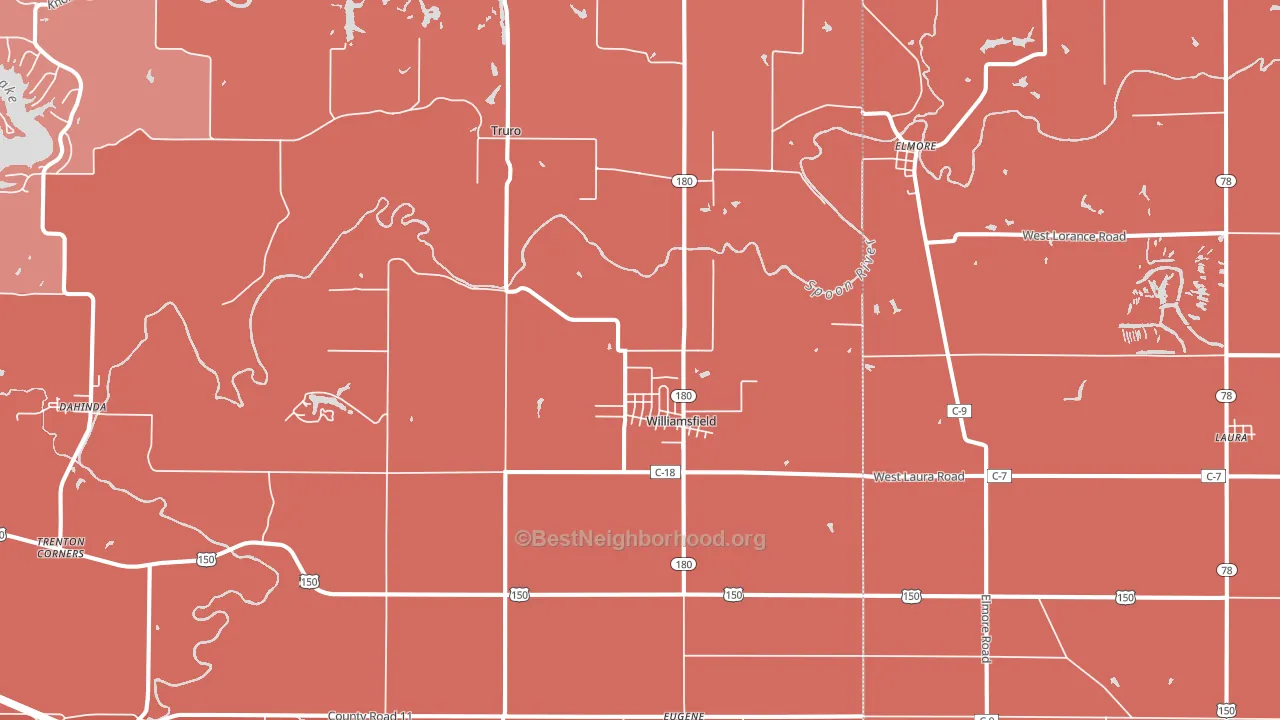 Williamsfield, IL block-group political-lean map