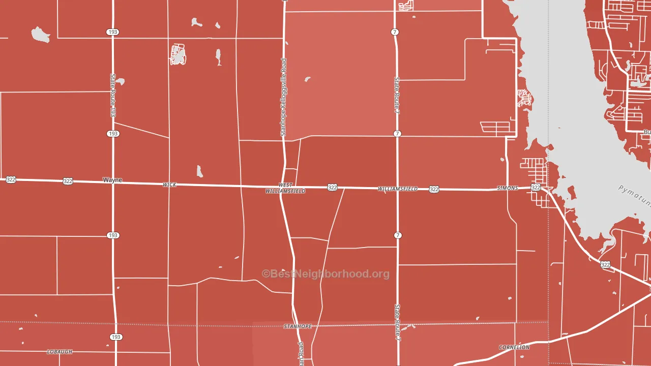 Williamsfield, OH block-group political-lean map