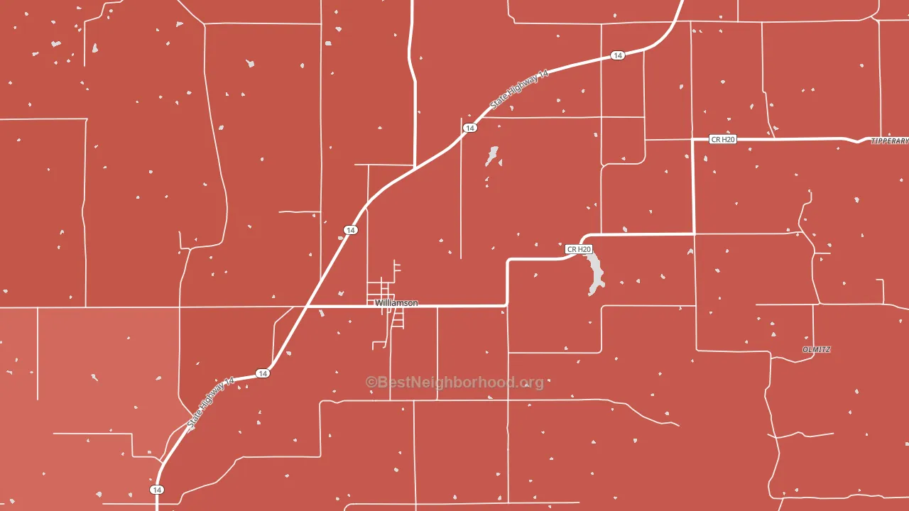 Williamson, IA block-group political-lean map