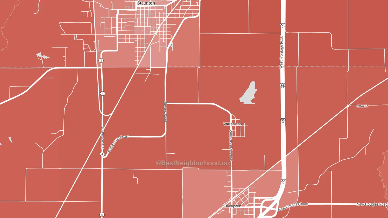Williamson, IL block-group political-lean map