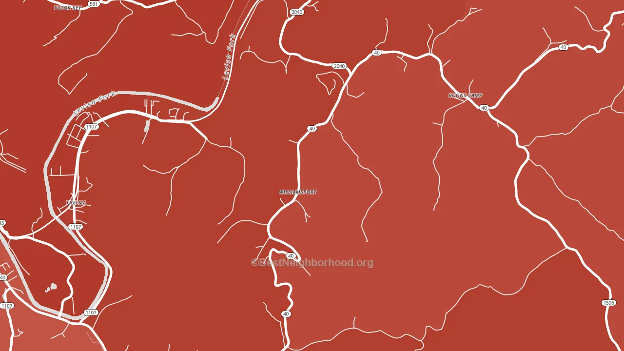 Williamsport, KY block-group political-lean map