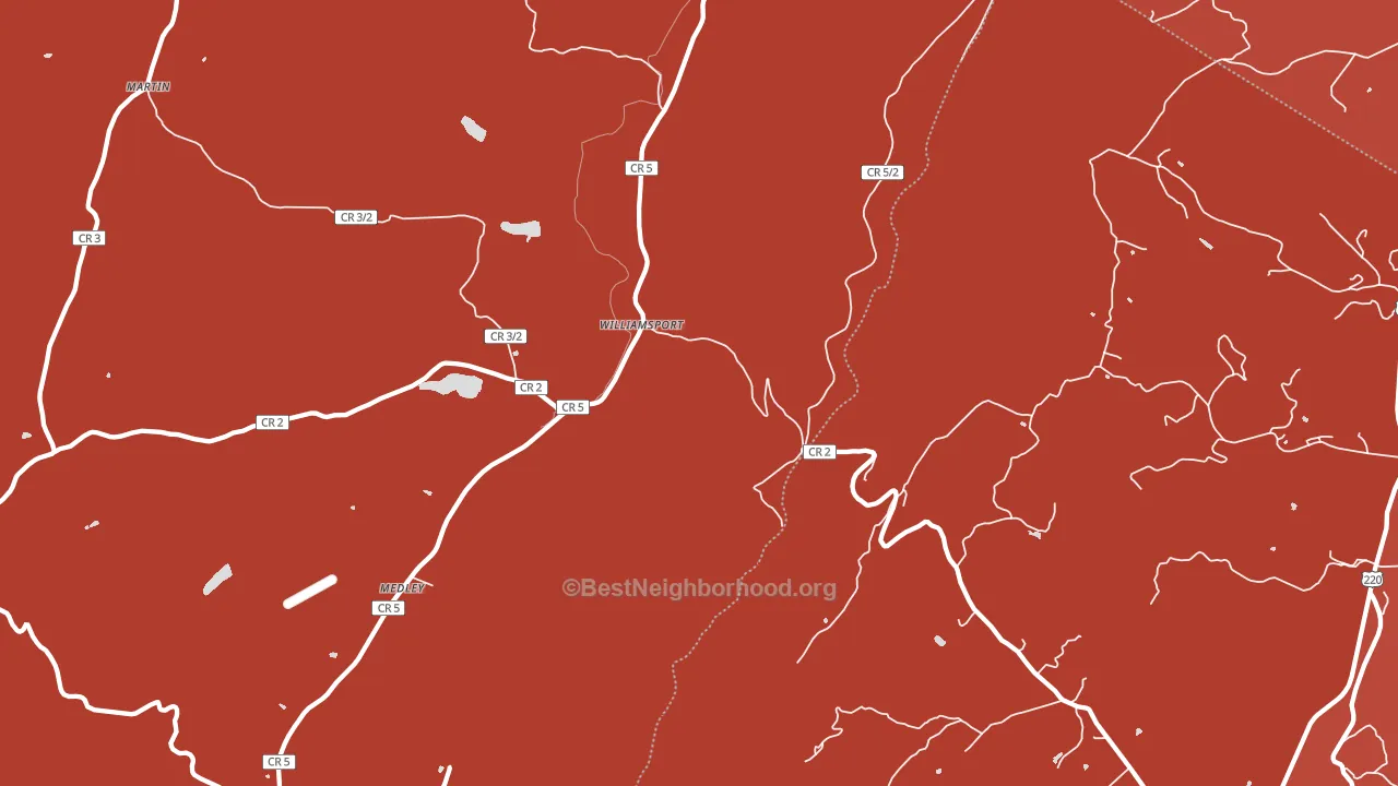 Williamsport, WV block-group political-lean map