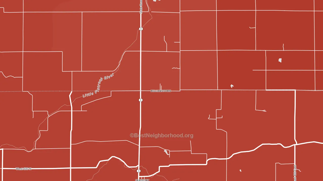 Williamstown, IN block-group political-lean map