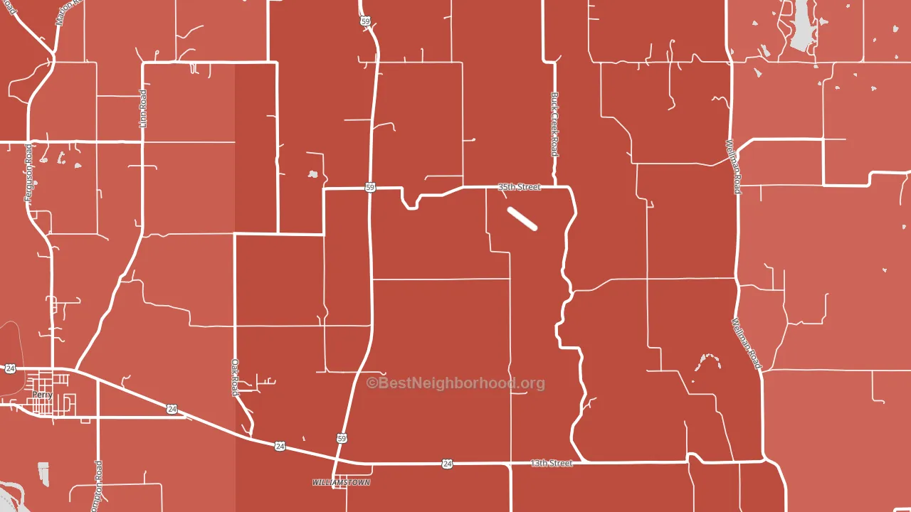 Williamstown, KS block-group political-lean map