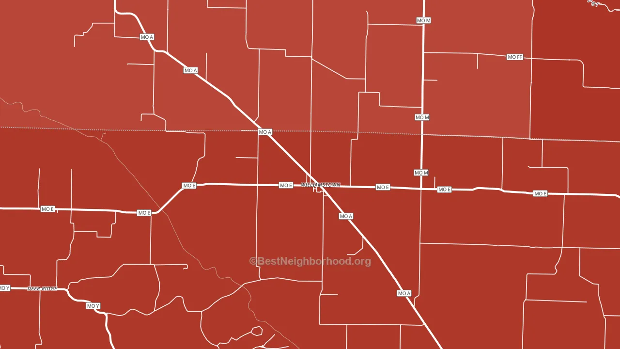Williamstown, MO block-group political-lean map
