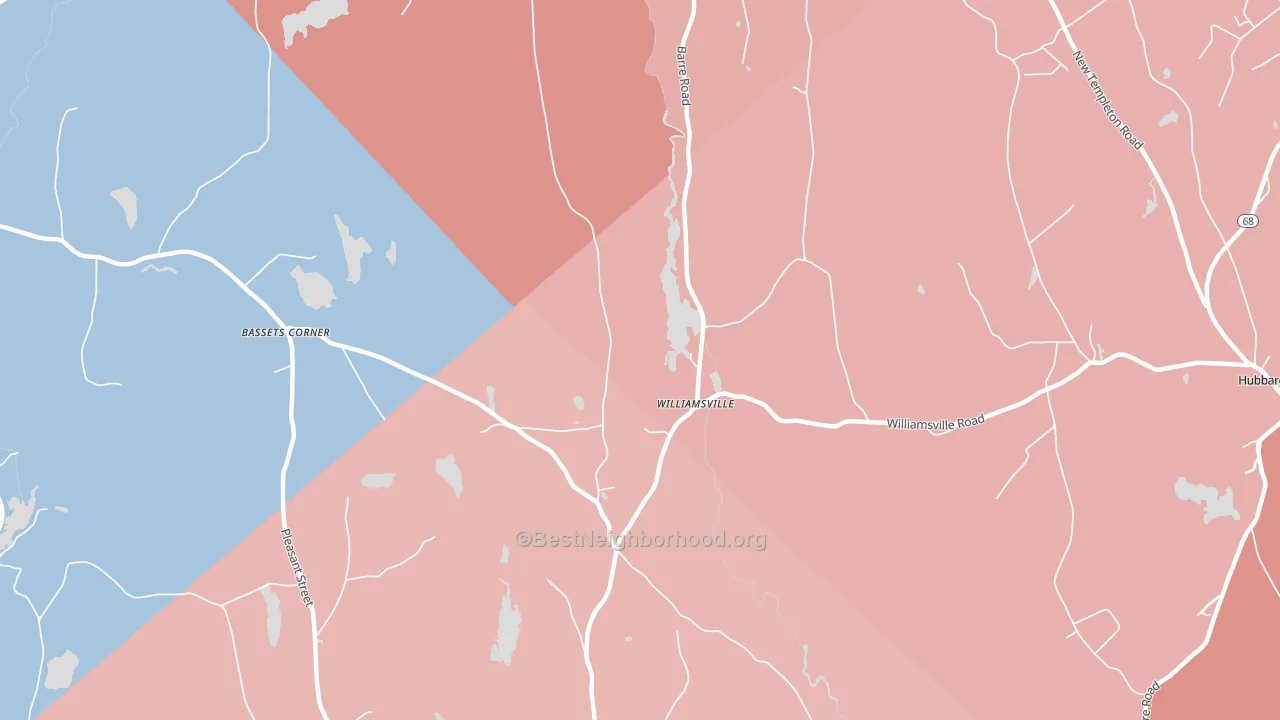 Williamsville, MA block-group political-lean map