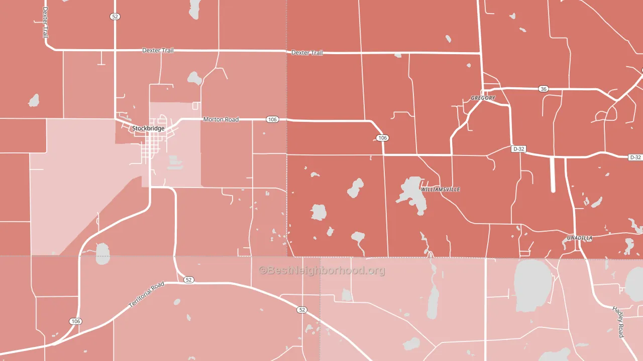 Williamsville, MI block-group political-lean map