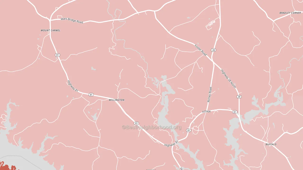 Willington, SC block-group political-lean map