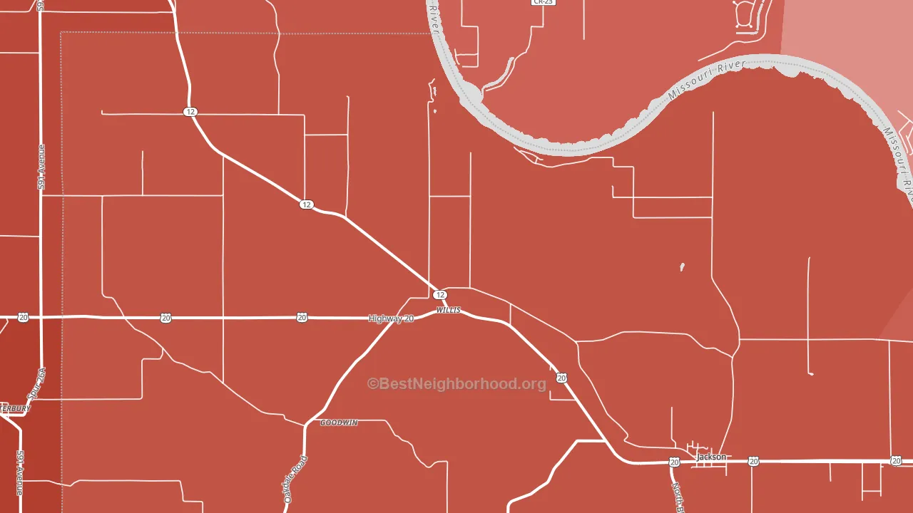 Willis, NE block-group political-lean map