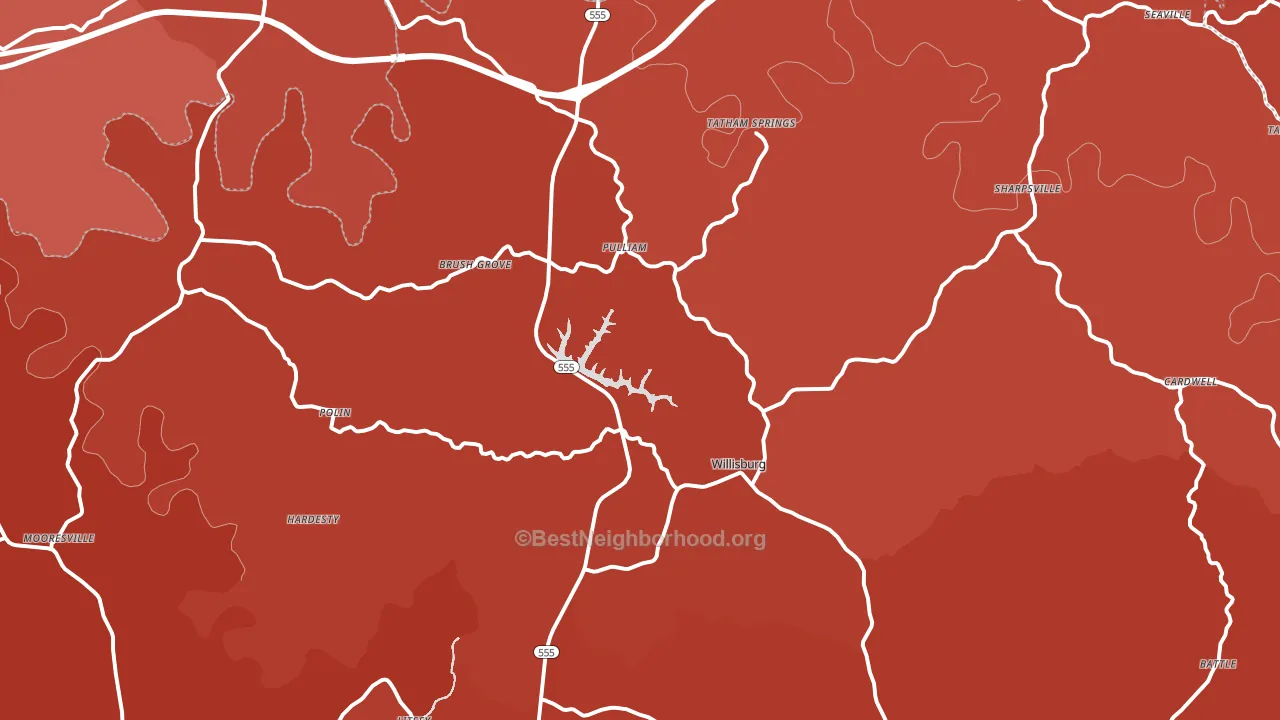 Willisburg, KY block-group political-lean map